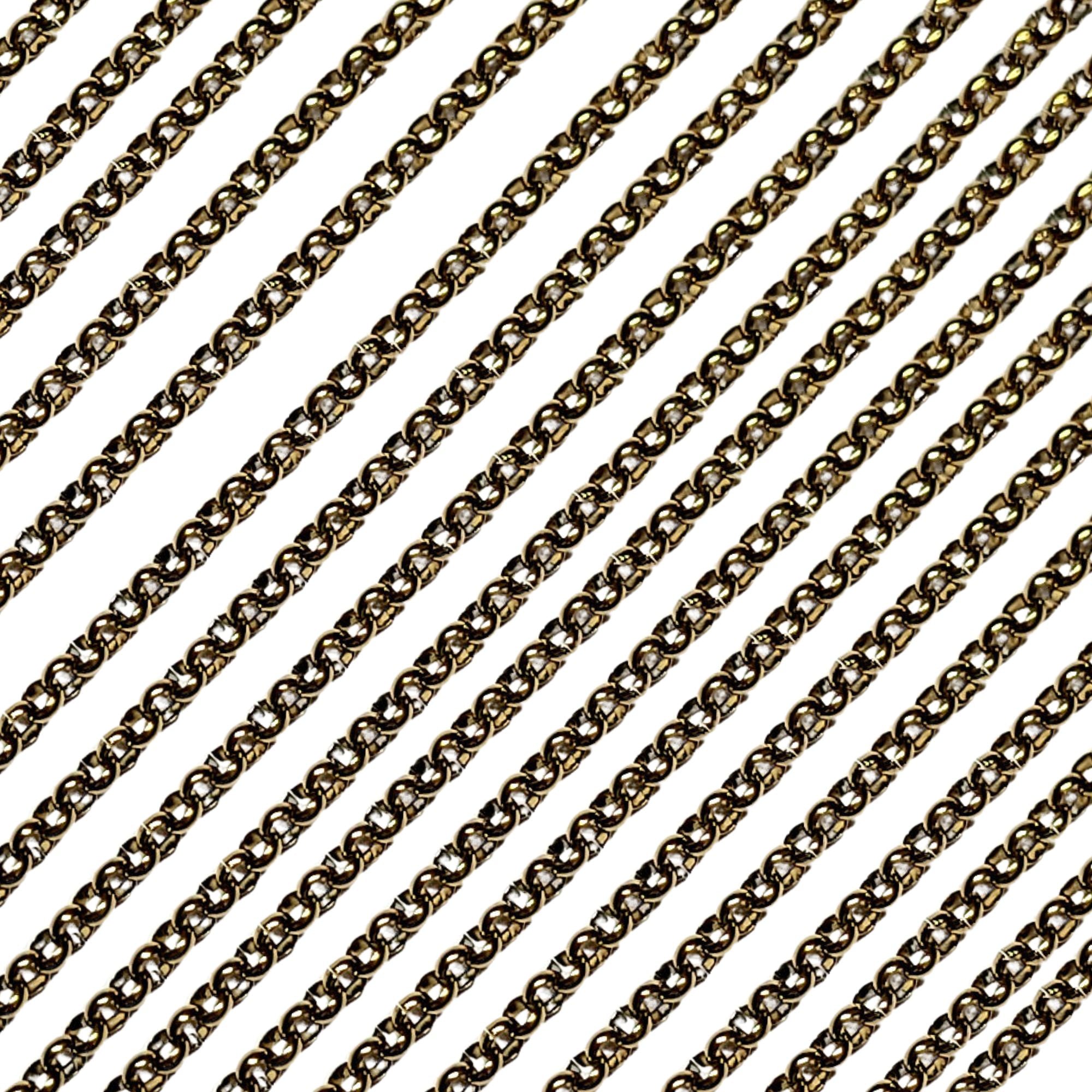ARTSHOP AI-15 chaîne dorée acier inox 1 mètre 3MM