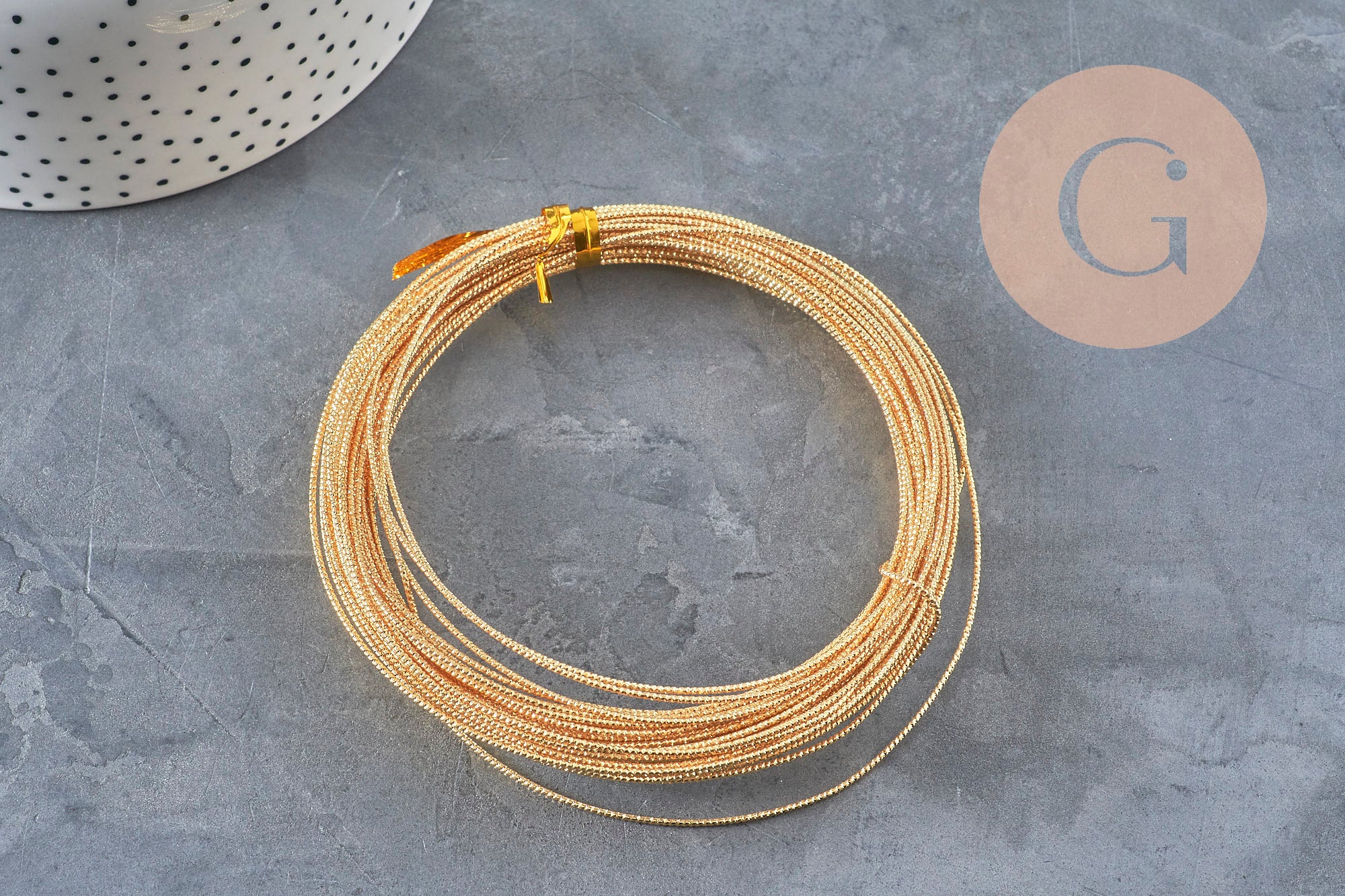Gingerlily Cordons et fils G11243 fil cuivre doré 18K torsadé 1 mm