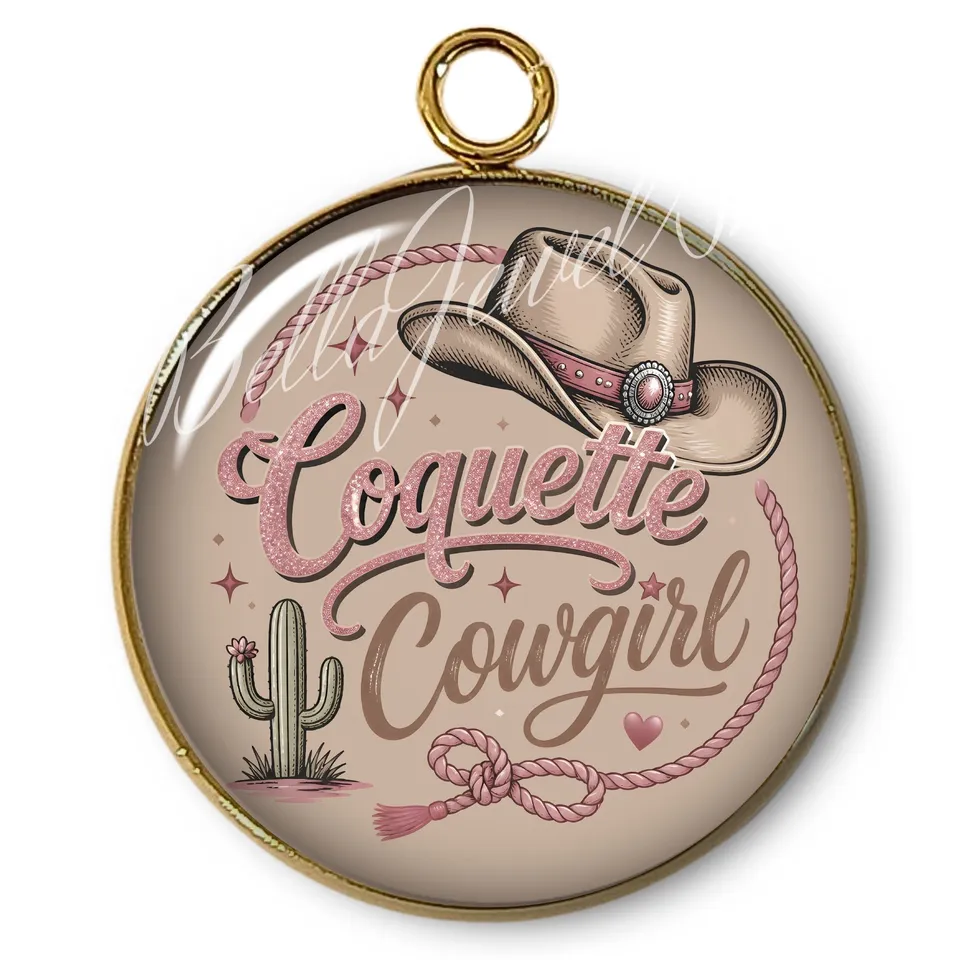 ARTSHOP Intemporel 98 Cowgirl pendentif x1 cabochon verre