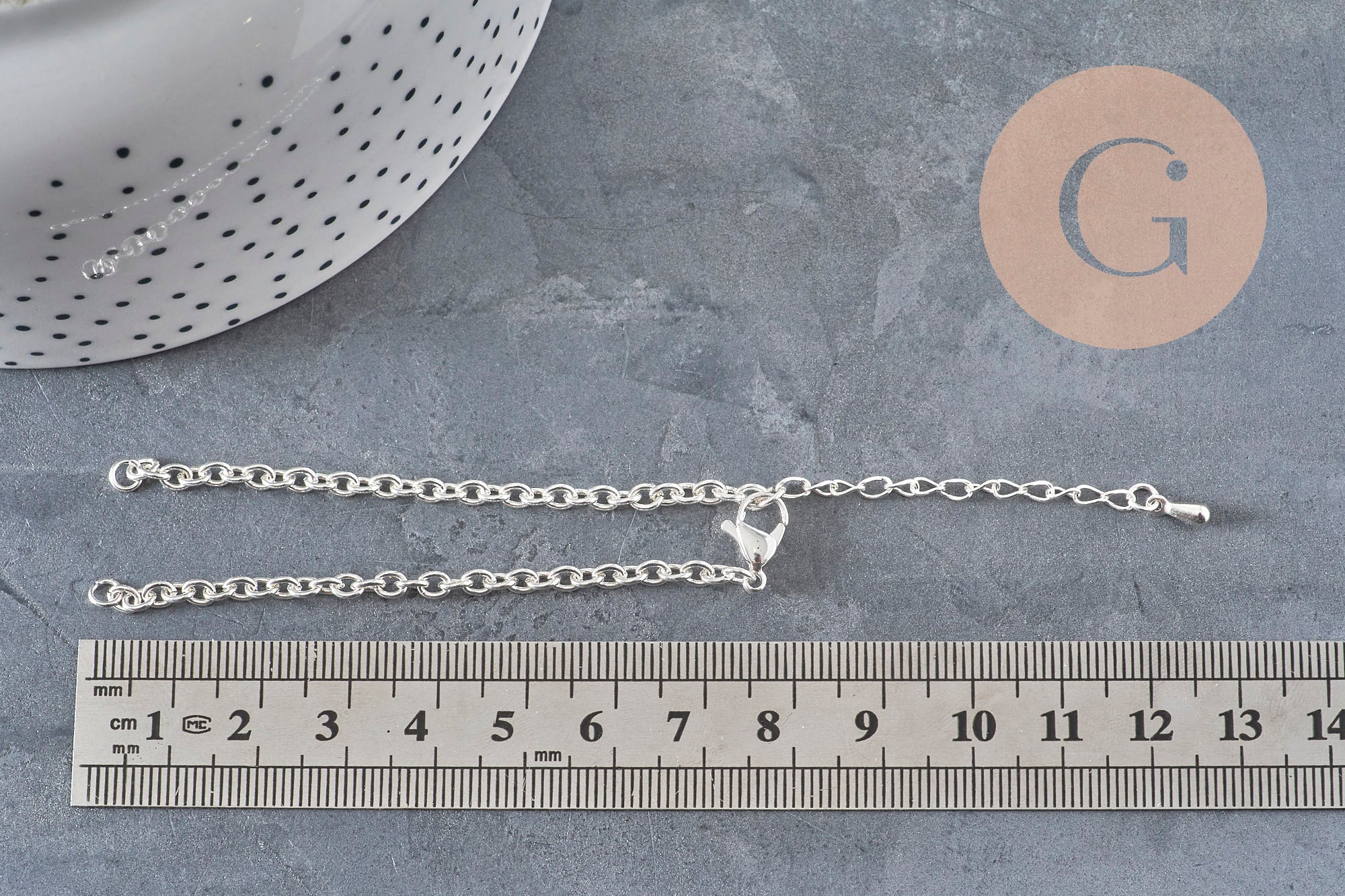 Gingerlily base bracelet chaîne forçat acier argenté 15,5cm