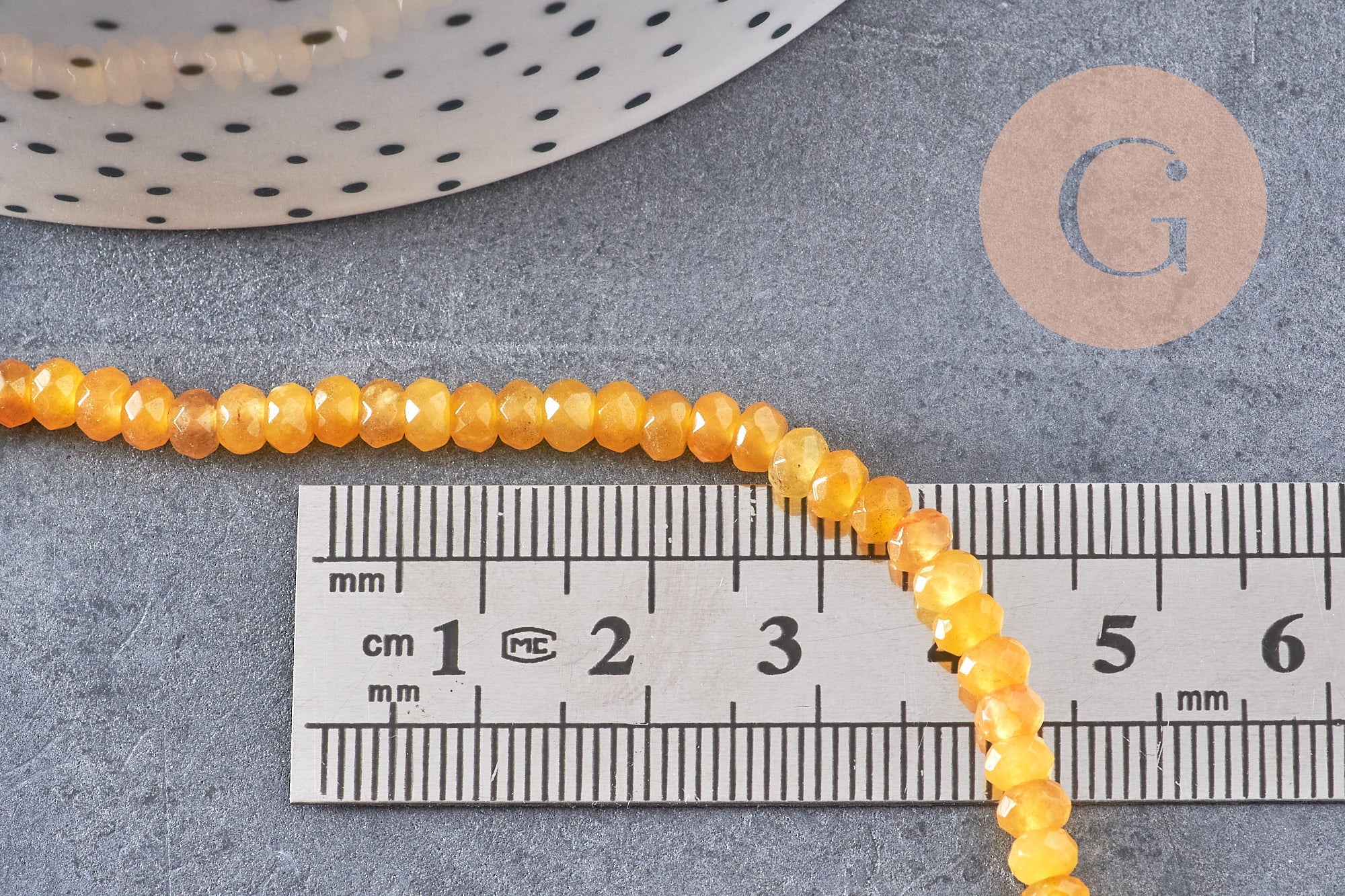 Gingerlily Perles G1710 abacus jade jaune facetté 4mm fil 36cm