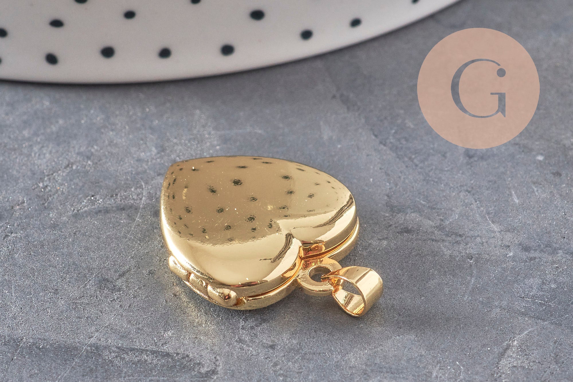 Gingerlily Pendentifs locket cœur doré 20,5mm x1