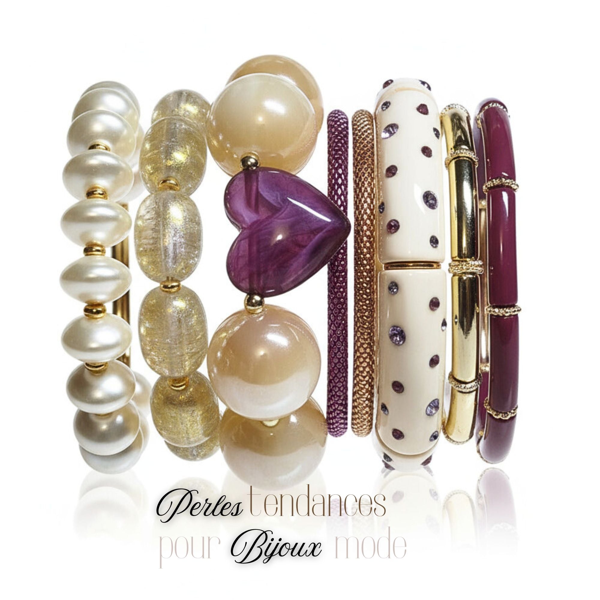 ARTSHOP 427 Ivoire Strass tube incurvé Lavander x1