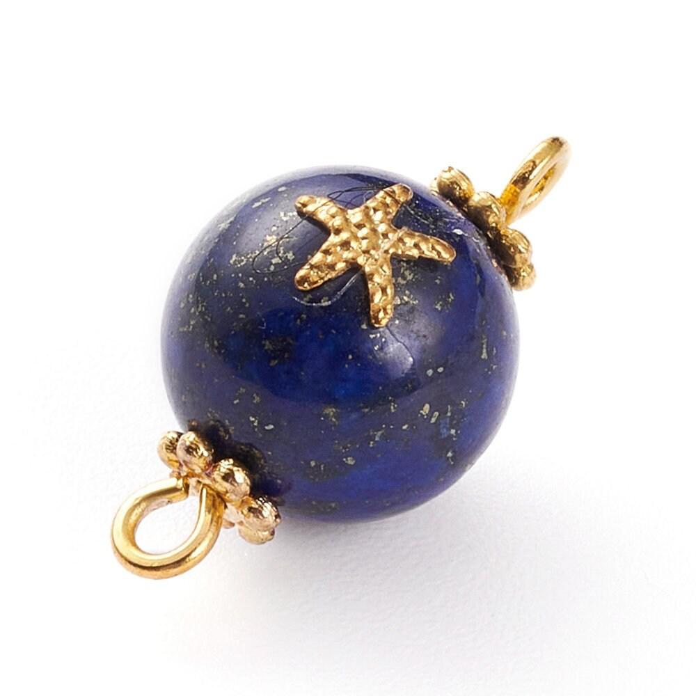 Gingerlily pendentif ovale pierre naturelle 18mm x3 doré