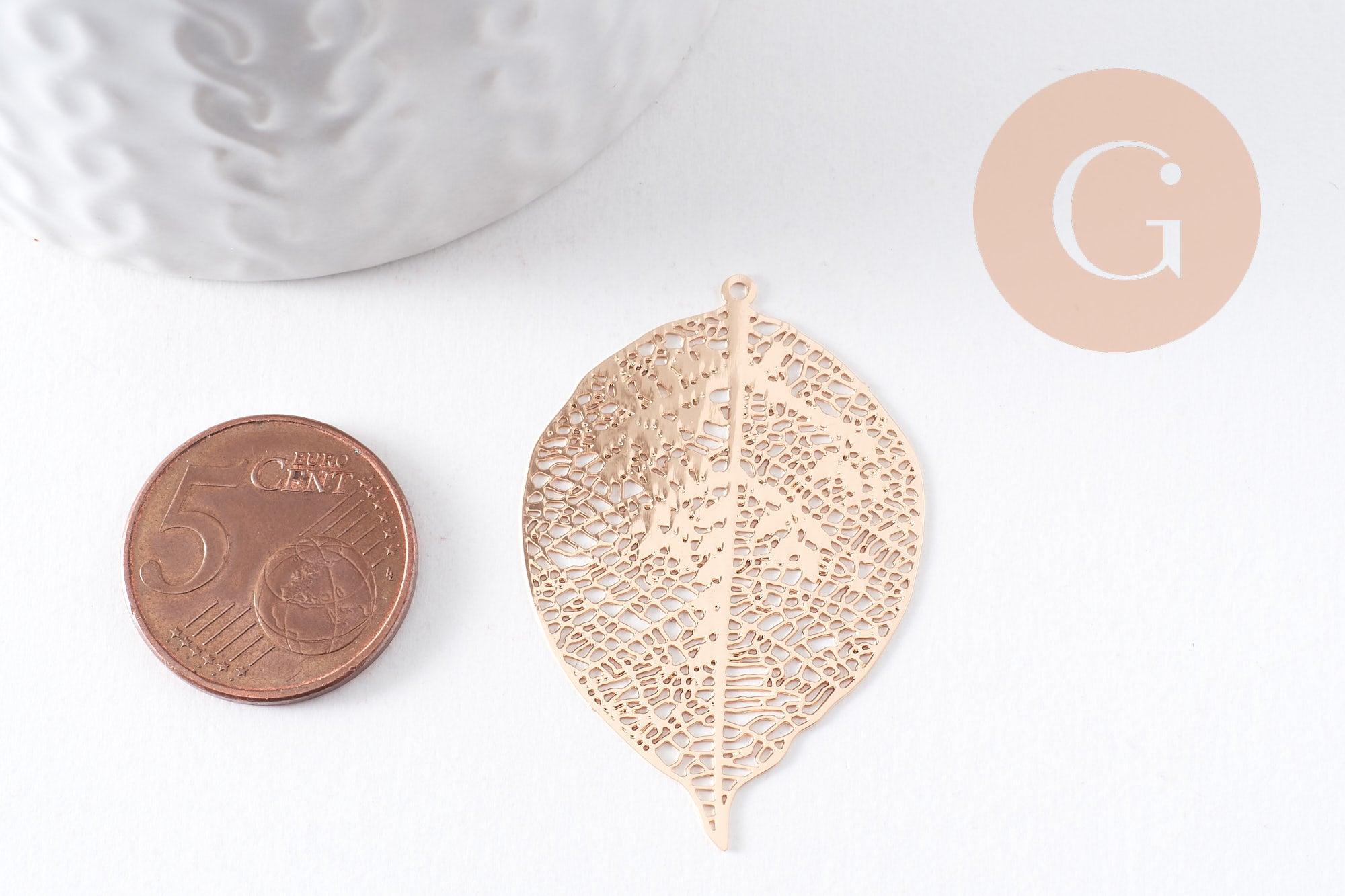 Gingerlily Pendentif estampe G10350 feuille dorée 42.5mm x2