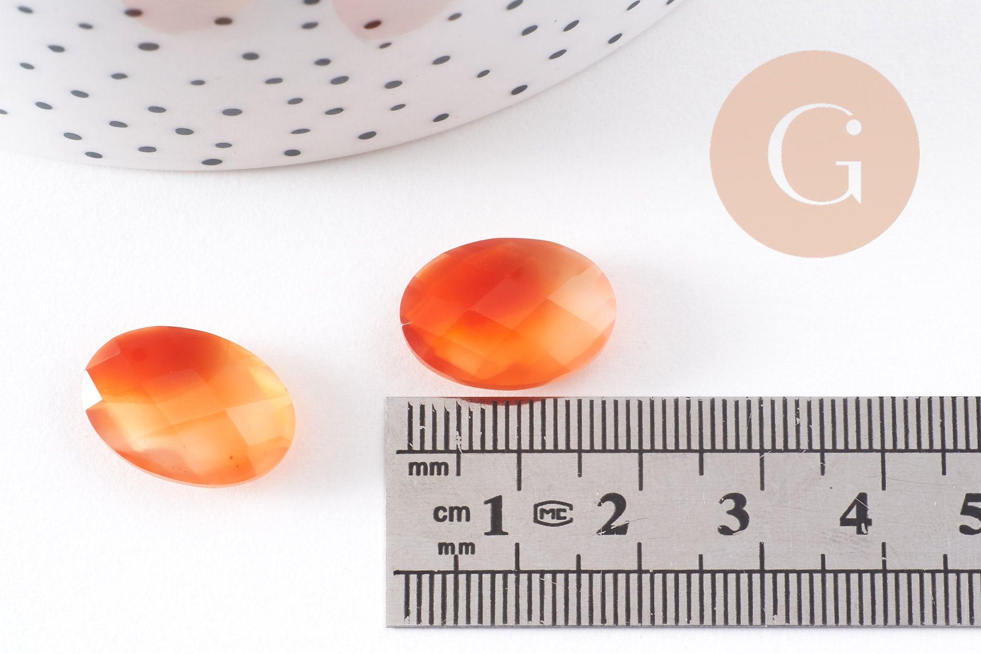 Gingerlily G10210 cabochon ovale agate orange 18x13mm facetté