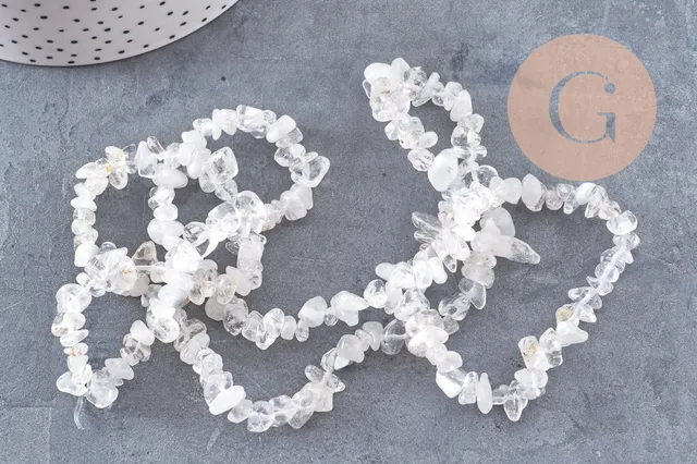 Gingerlily Perles pour bijoux DIY cristal de roche 80cm G10911