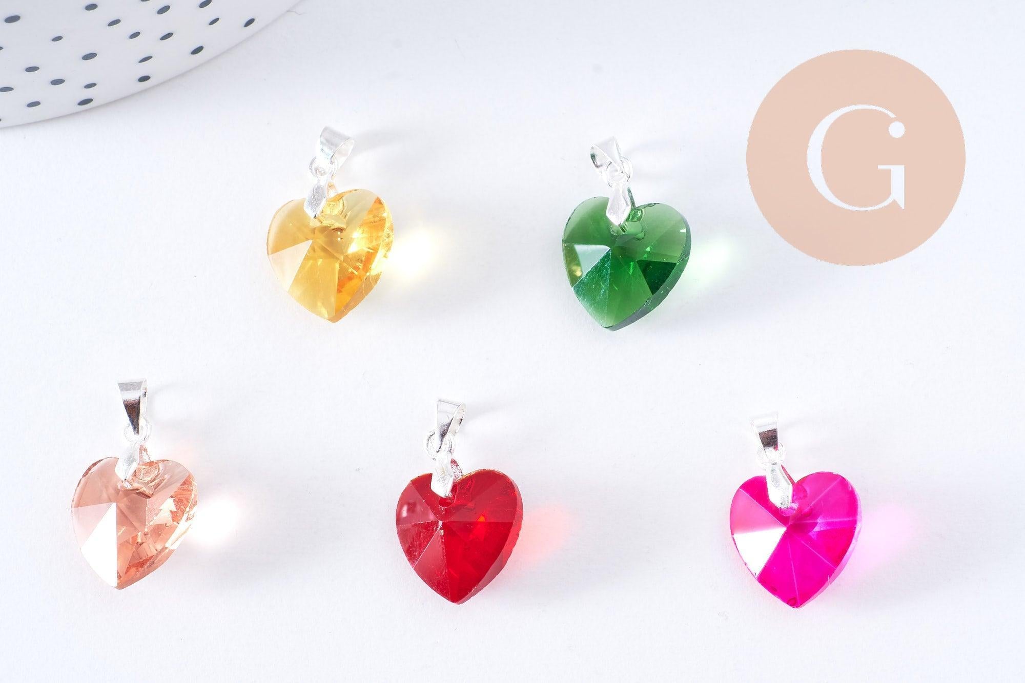 Gingerlily Pendentifs G10656 pendentif cœur cristal rouge 19,5 mm