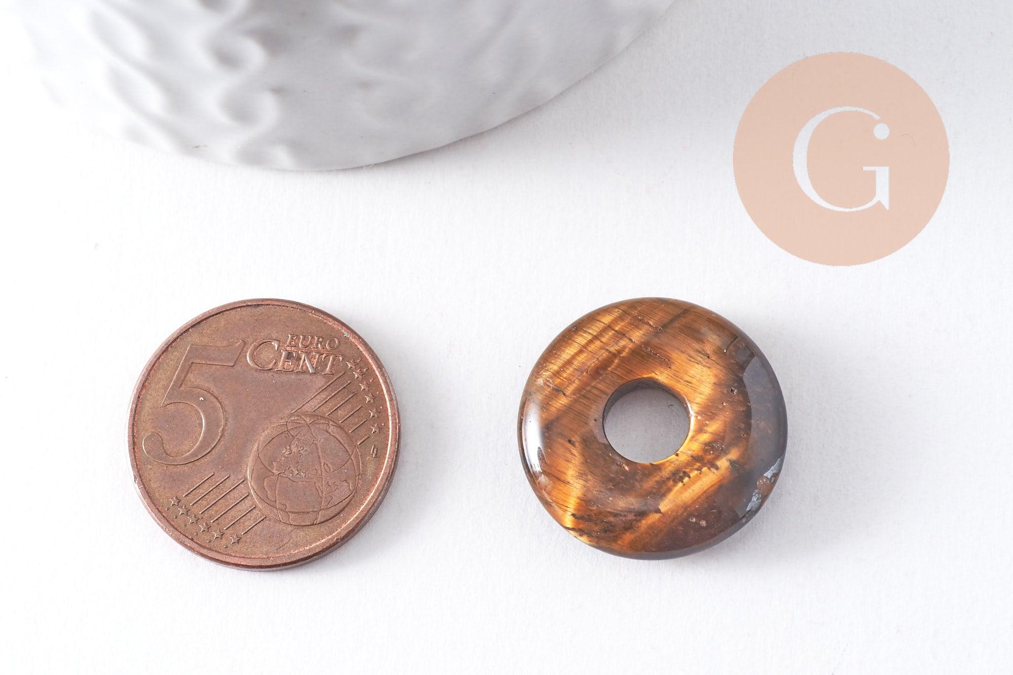 Gingerlily G10349 pendentif donut œil de tigre 20 mm