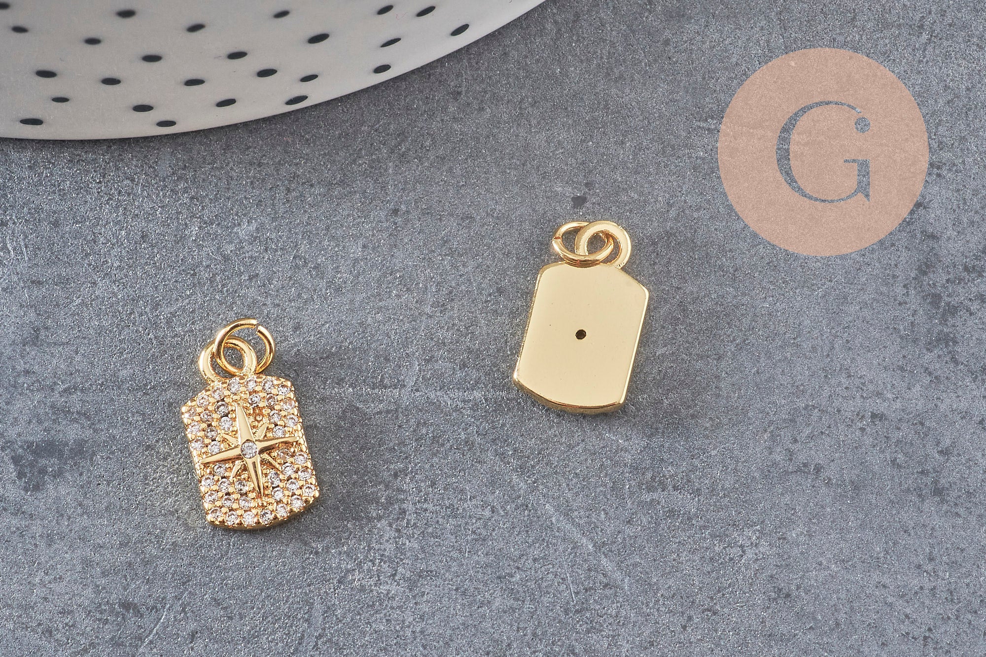 Gingerlily Pendentifs G3484 médaille étoile dorée 14,5mm x1