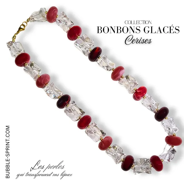ARTSHOP Bonbons Glacés collier Cerises 51cm monté