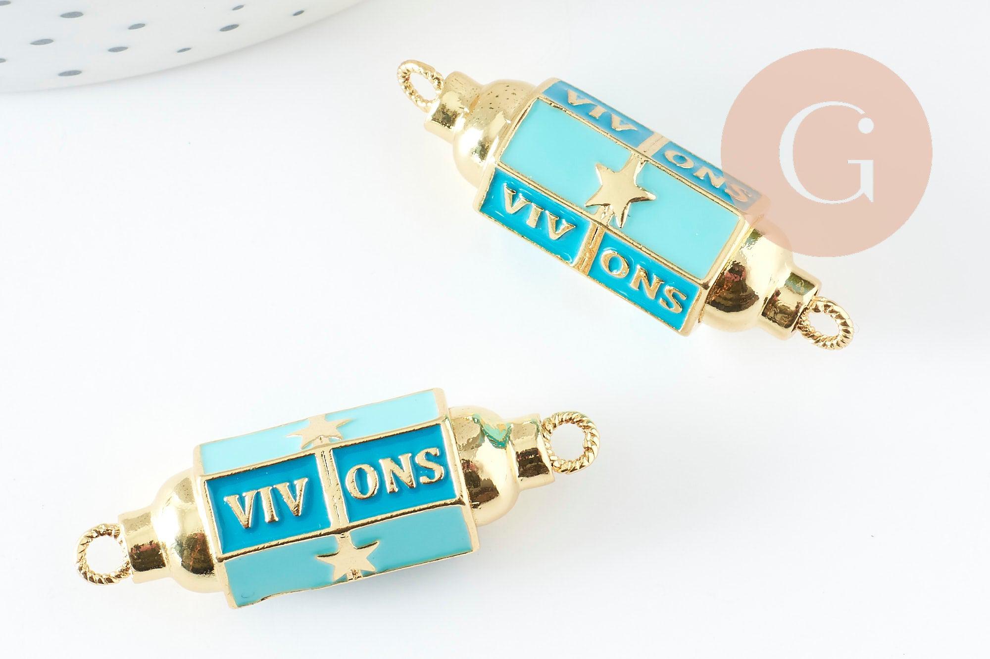 Gingerlily G9434 connecteur tube talisman 34mm turquoise