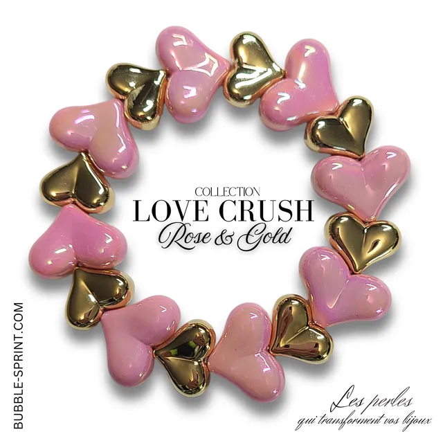 ARTSHOP Love Crush Rose kit bracelet coeurs acrylique
