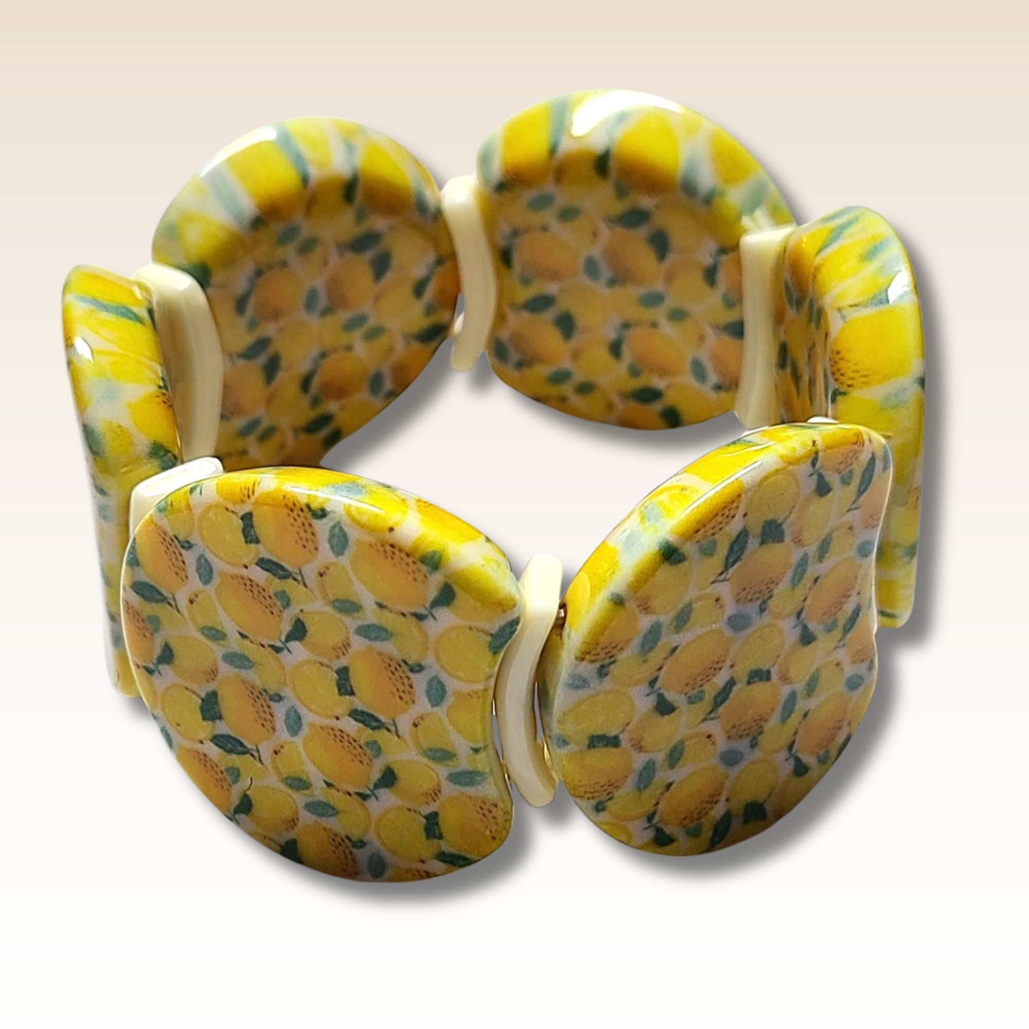 ARTSHOP Palets LUNE 1030B perle résine motif citrons x1