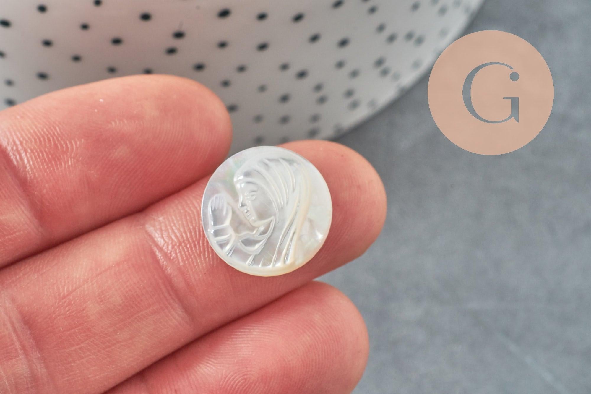 Gingerlily Cabochons DIY G9629 cabochon nacre Vierge 16mm