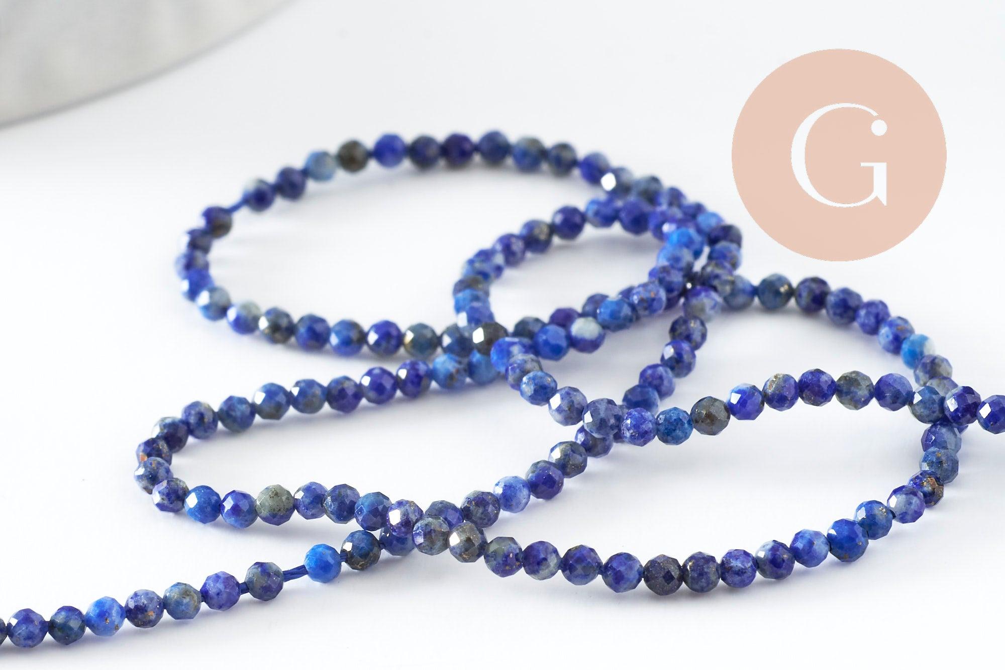 Gingerlily Perle lapis lazuli G3118 ronde 2mm fil 43cm
