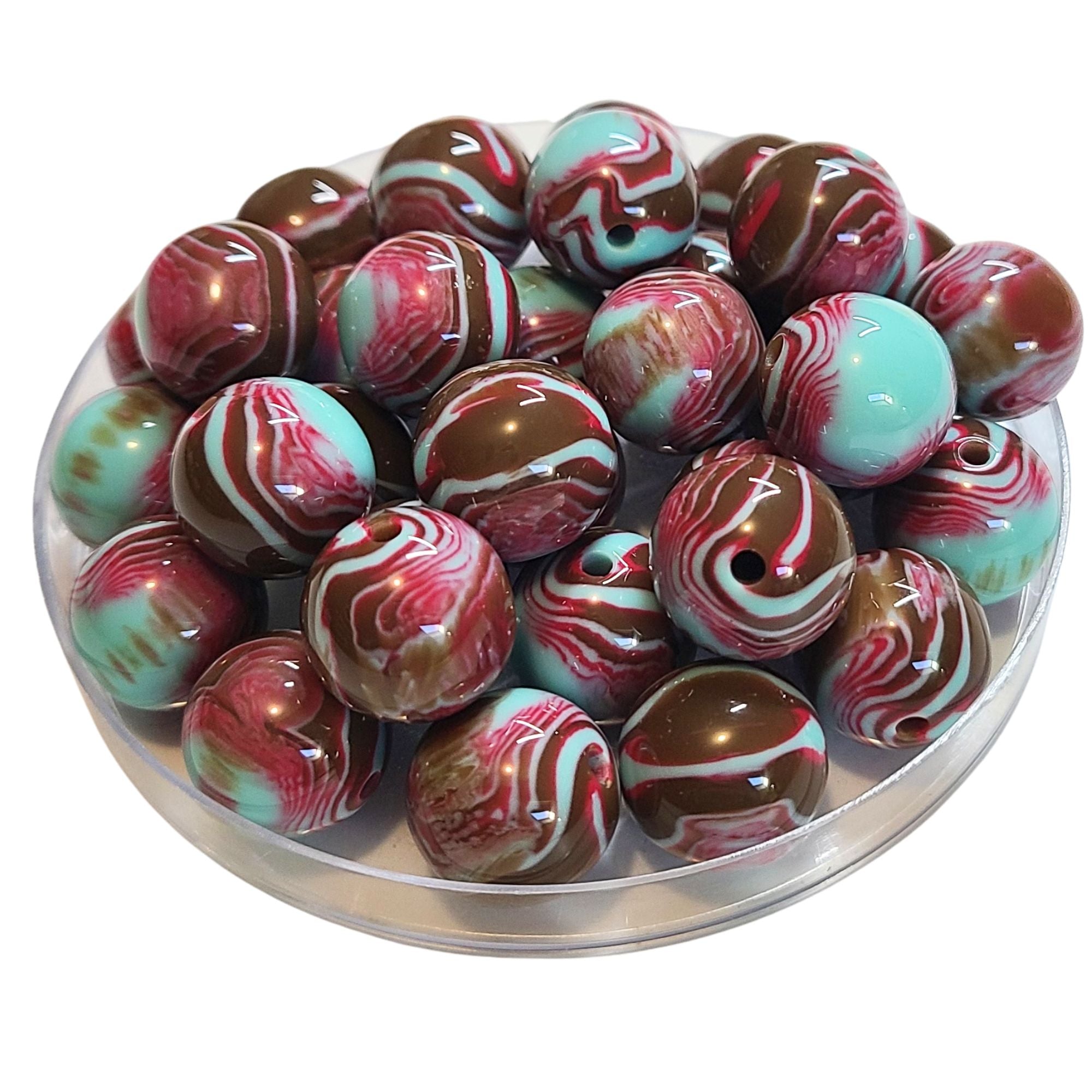 ARTSHOP 341 boule acrylique swirl turquoise 16mm x1 boule