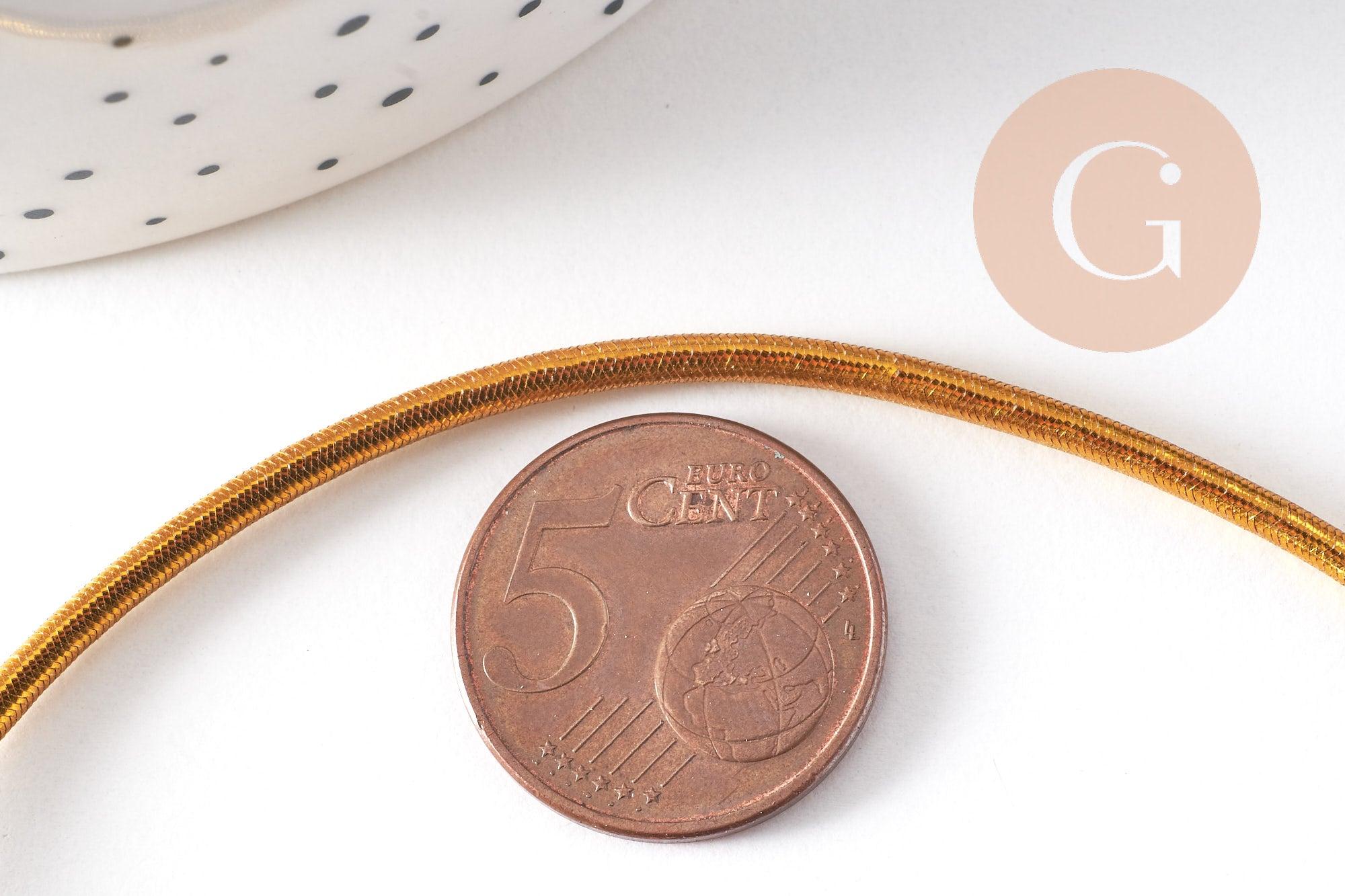 Gingerlily Cordons G10517 cordon élastique doré nylon 2,5mm 1m