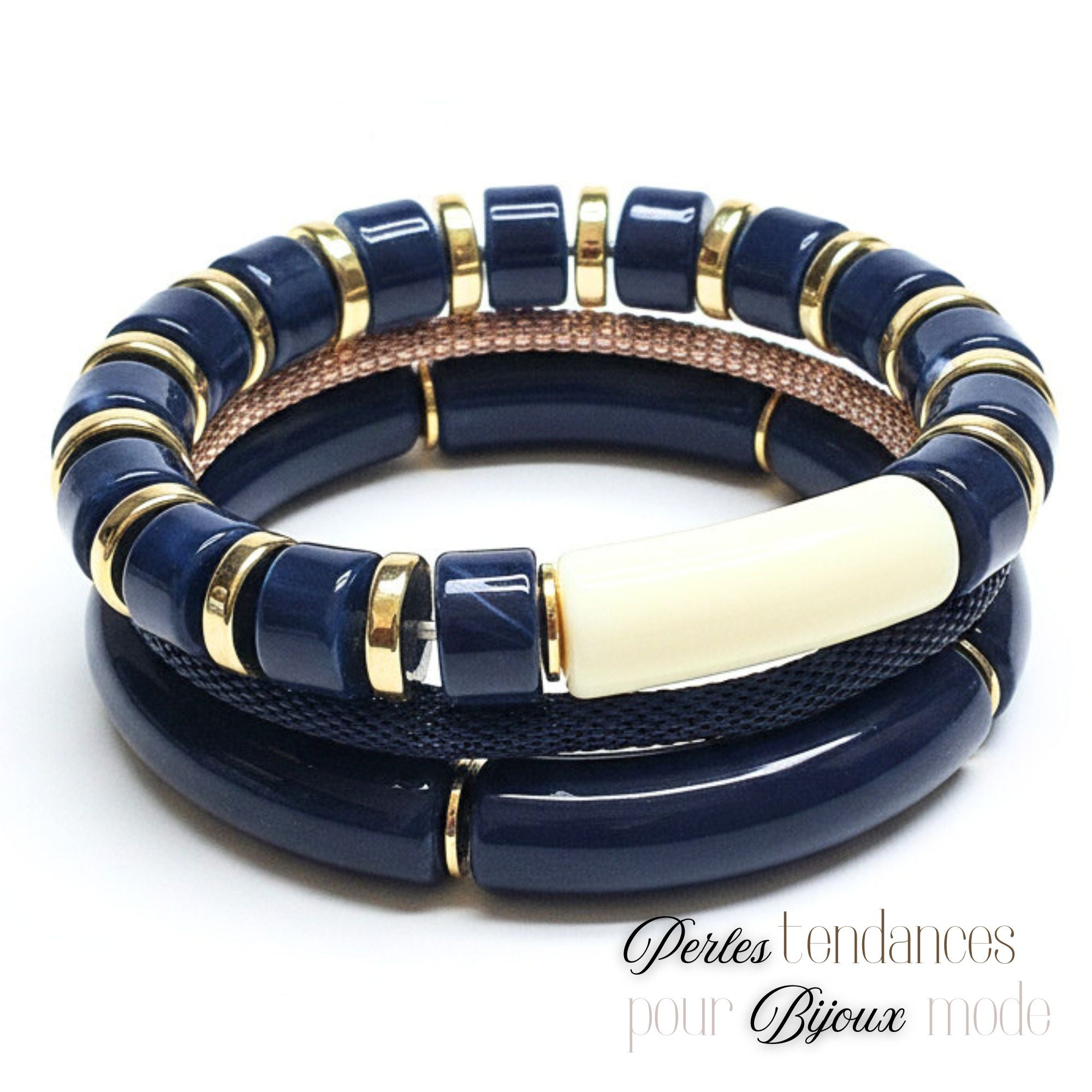 ARTSHOP 1/4 de tubes n°17 perle cylindre noir marbré x6