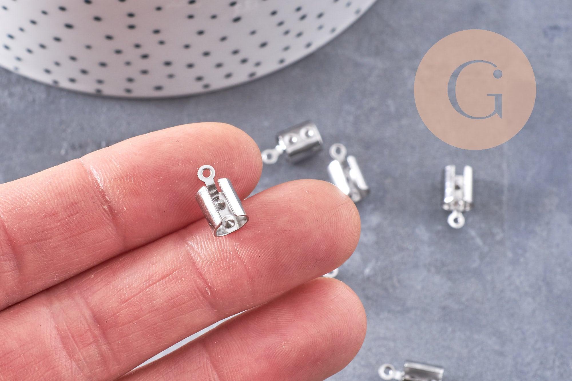 Gingerlily Apprêts Embouts Corde Platine 12mm x10 sans nickel