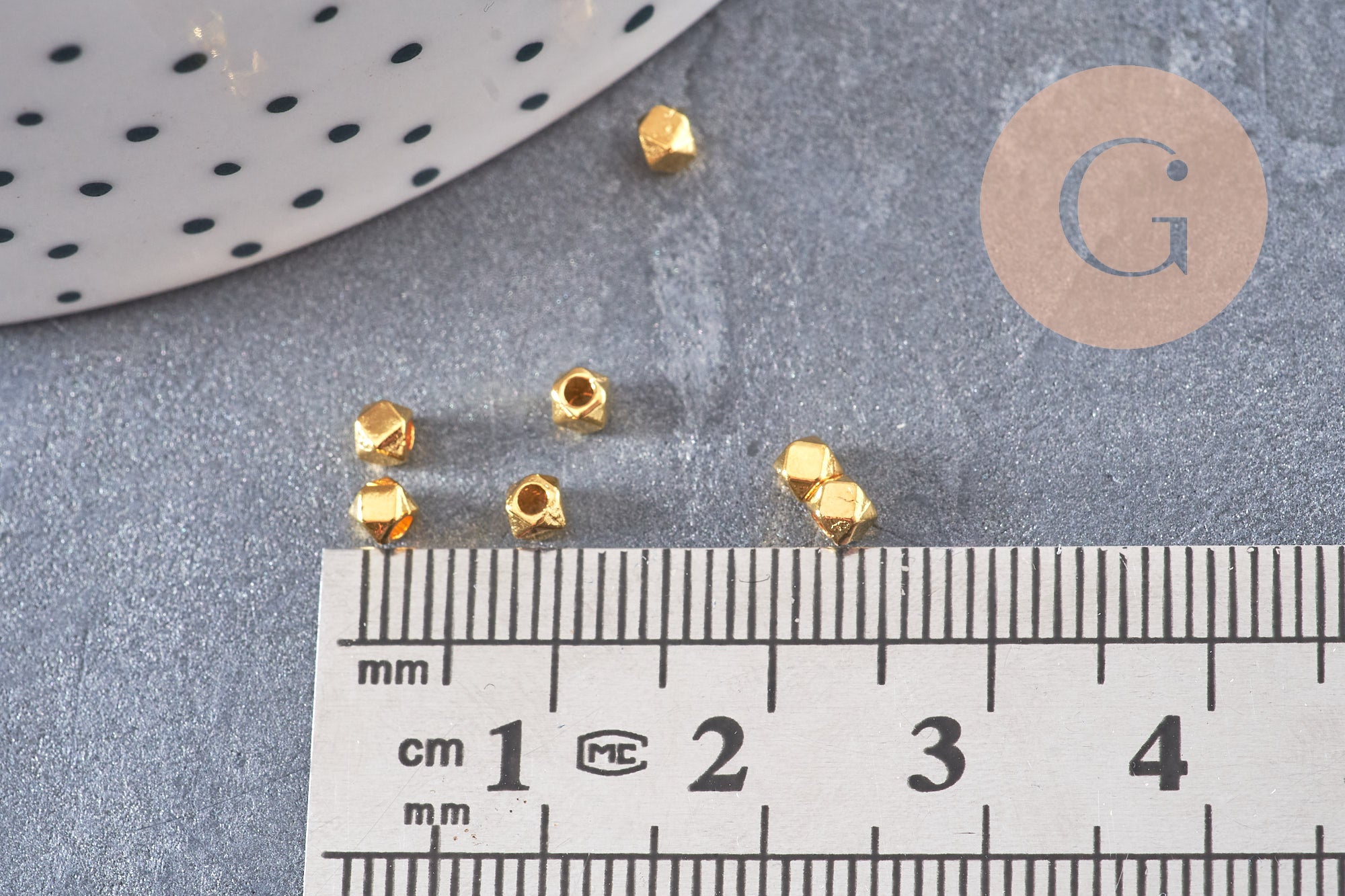 Gingerlily G10809 perles intercalaires hexagone doré 3,5 mm x50
