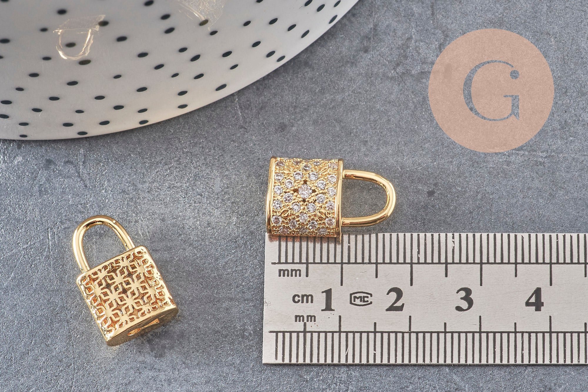 Gingerlily Pendentifs bijoux DIY breloque cadenas G2578 doré x1