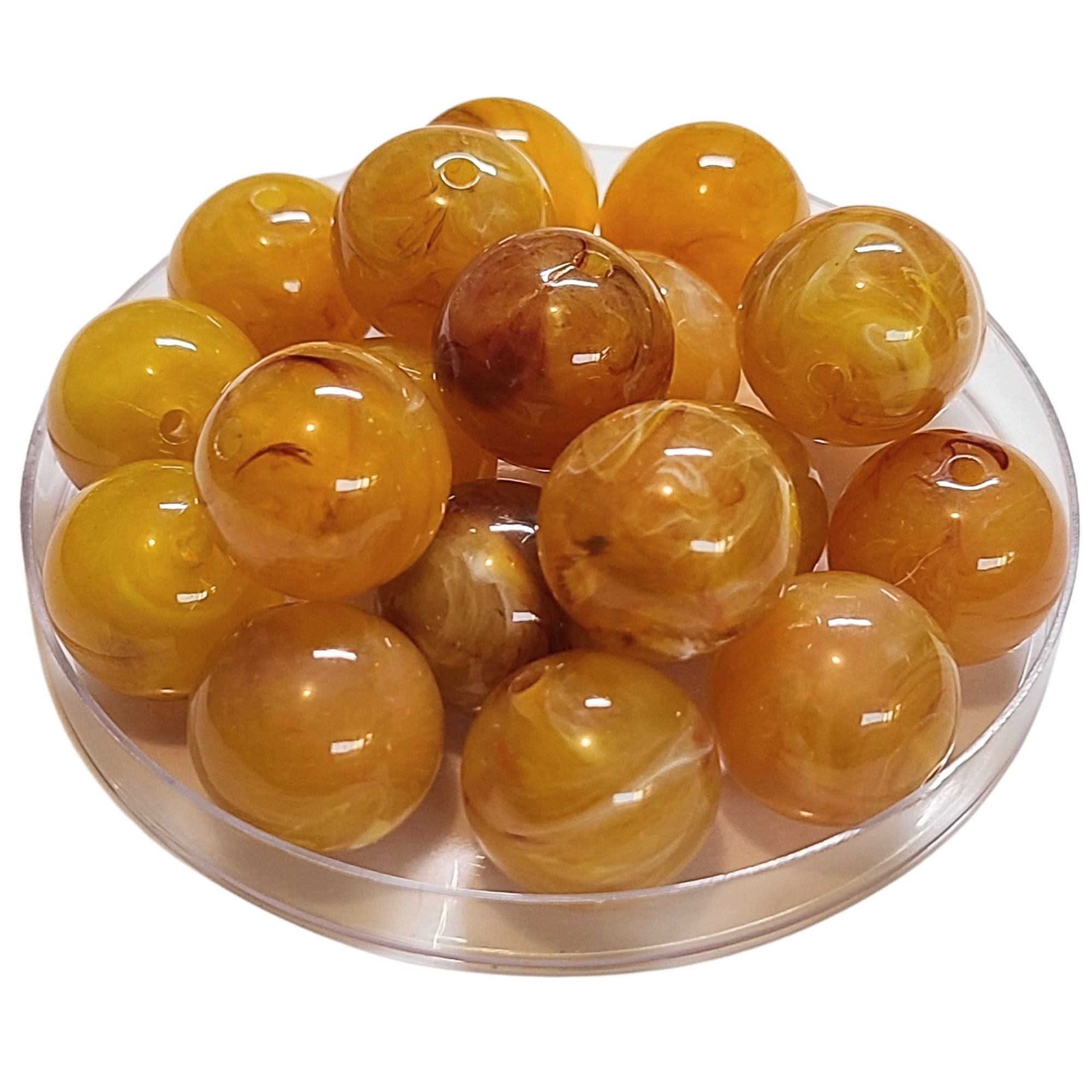 ARTSHOP Boules 20MM 362 perle ambre marbré x1