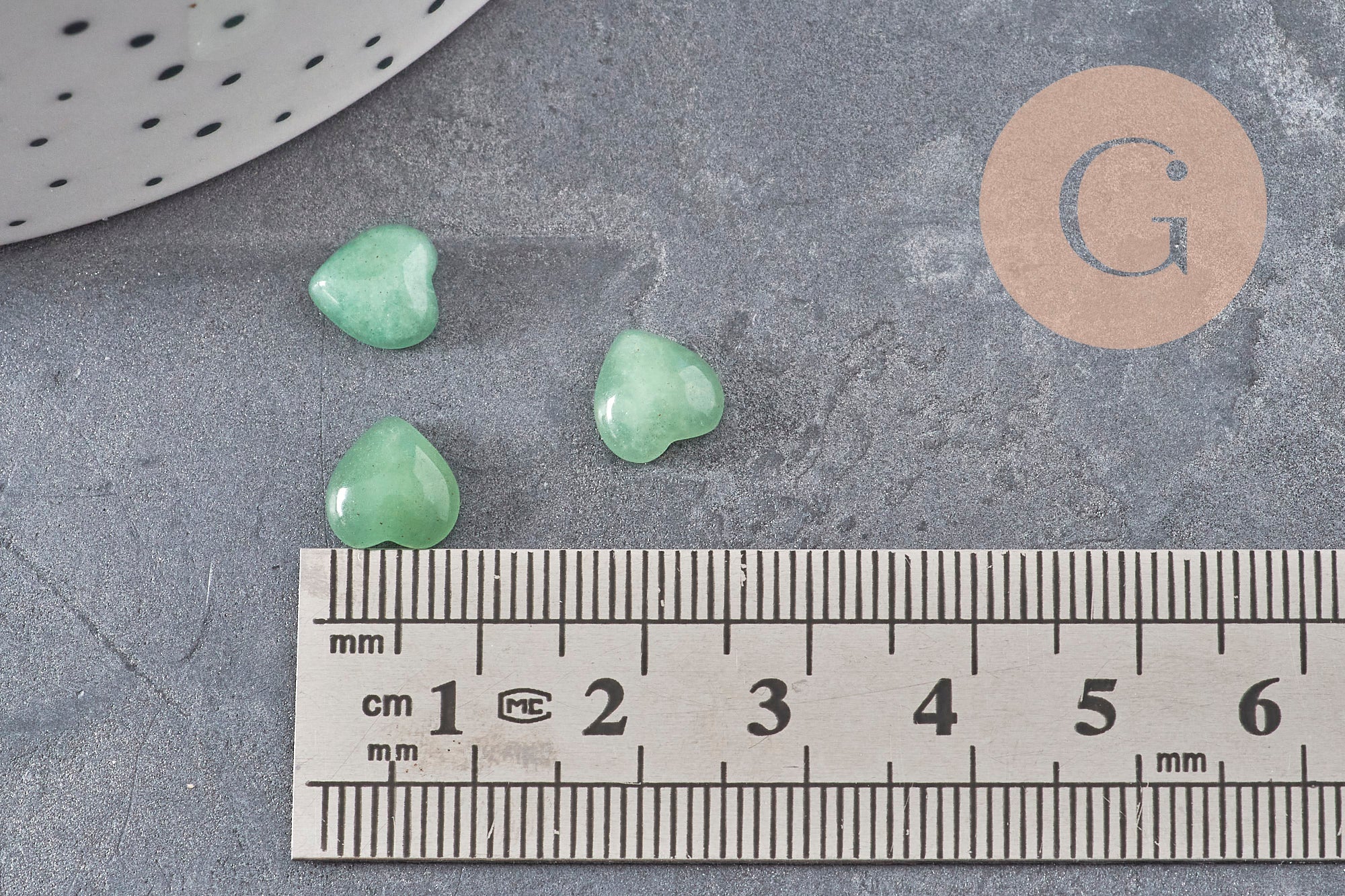 Gingerlily cabochon cœur aventurine 8x8mm x1 vert naturel