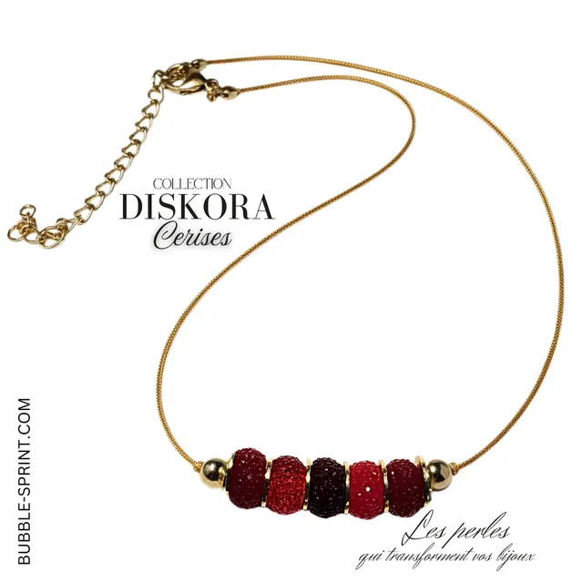 ARTSHOP DISKORA Cerises collier kit à faire soi-même ajustable