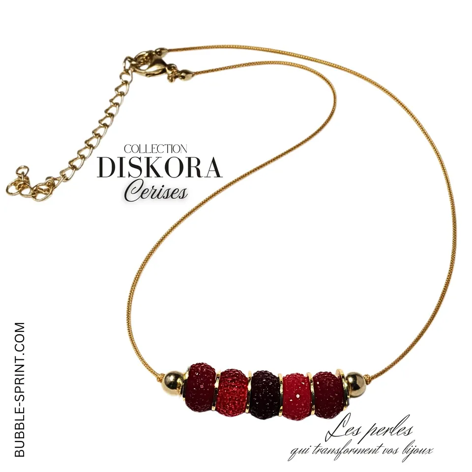 ARTSHOP DISKORA Cerises collier kit à faire soi-même ajustable
