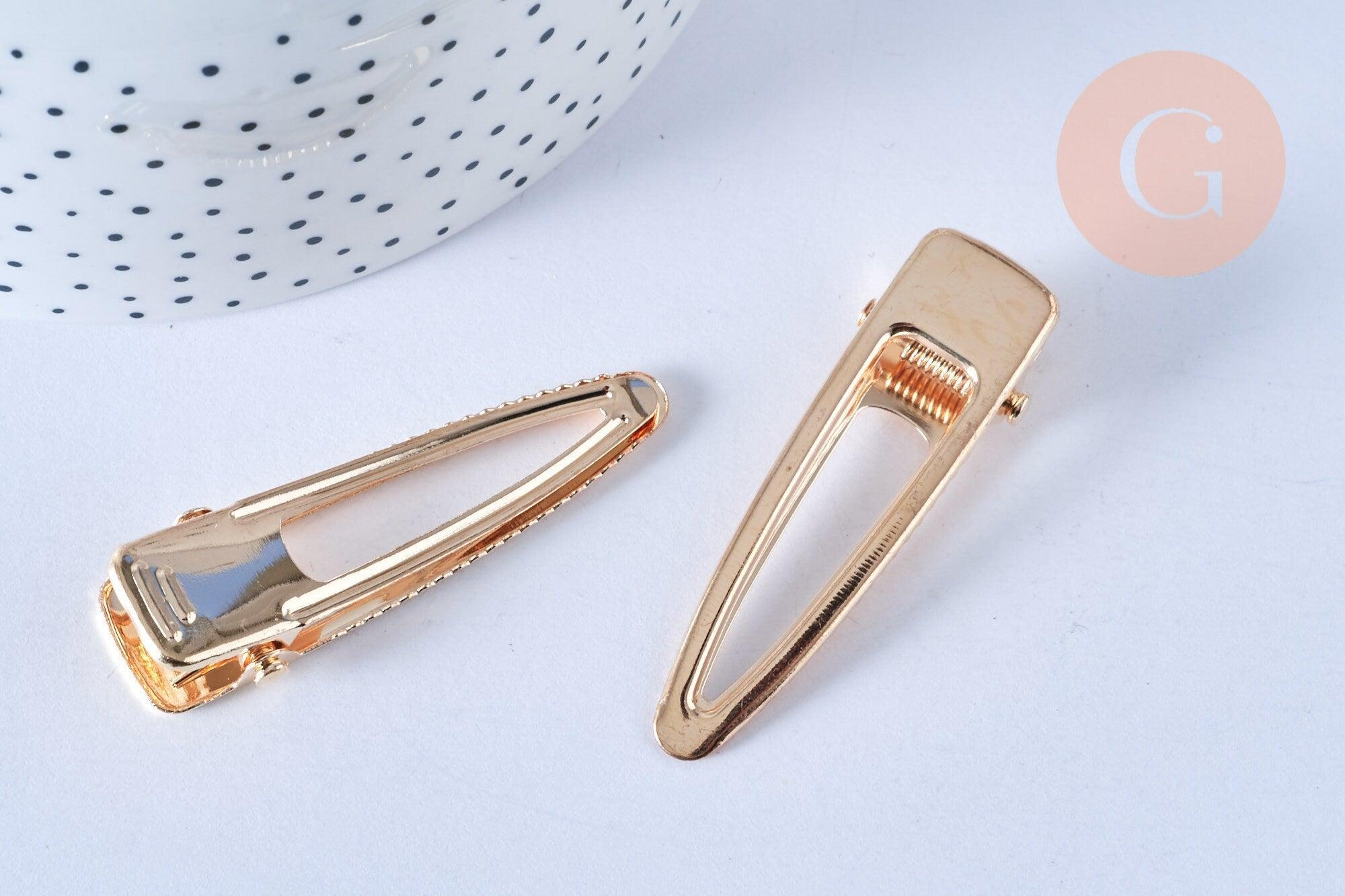 Gingerlily Accessoires cheveux support barrette métal doré x2