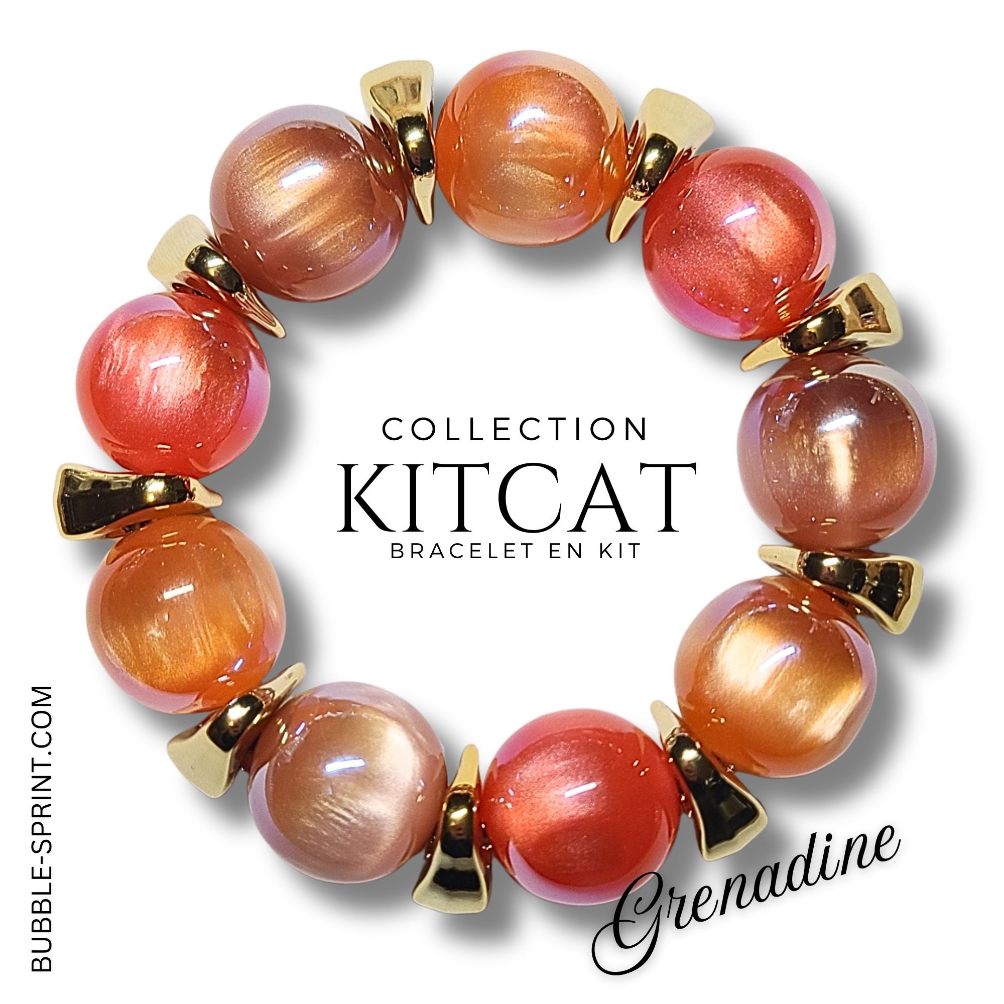 ARTSHOP KITCAT Grenadine kit bracelet 9 perles 20MM complet