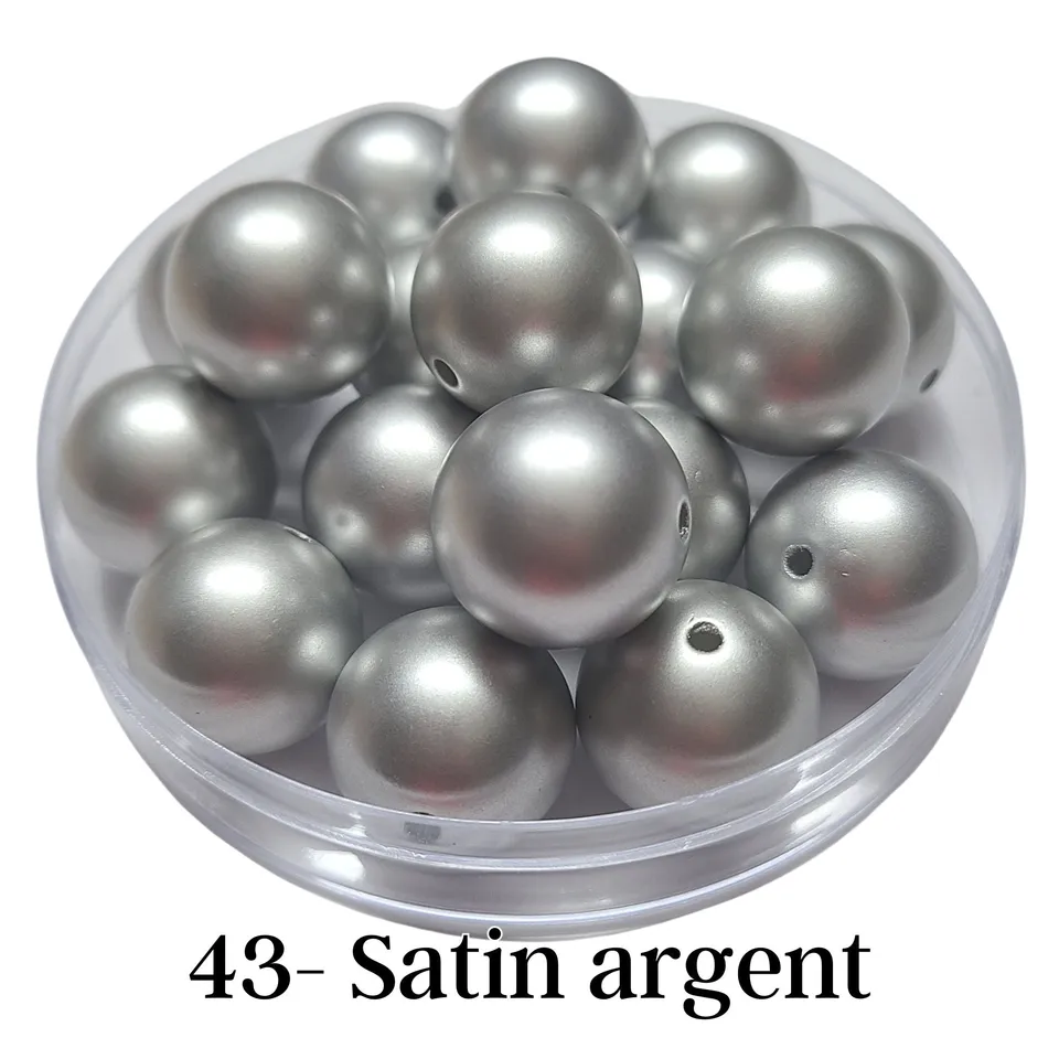 ARTSHOP Boules 20mm 43 Satin Argent Acrylique x10