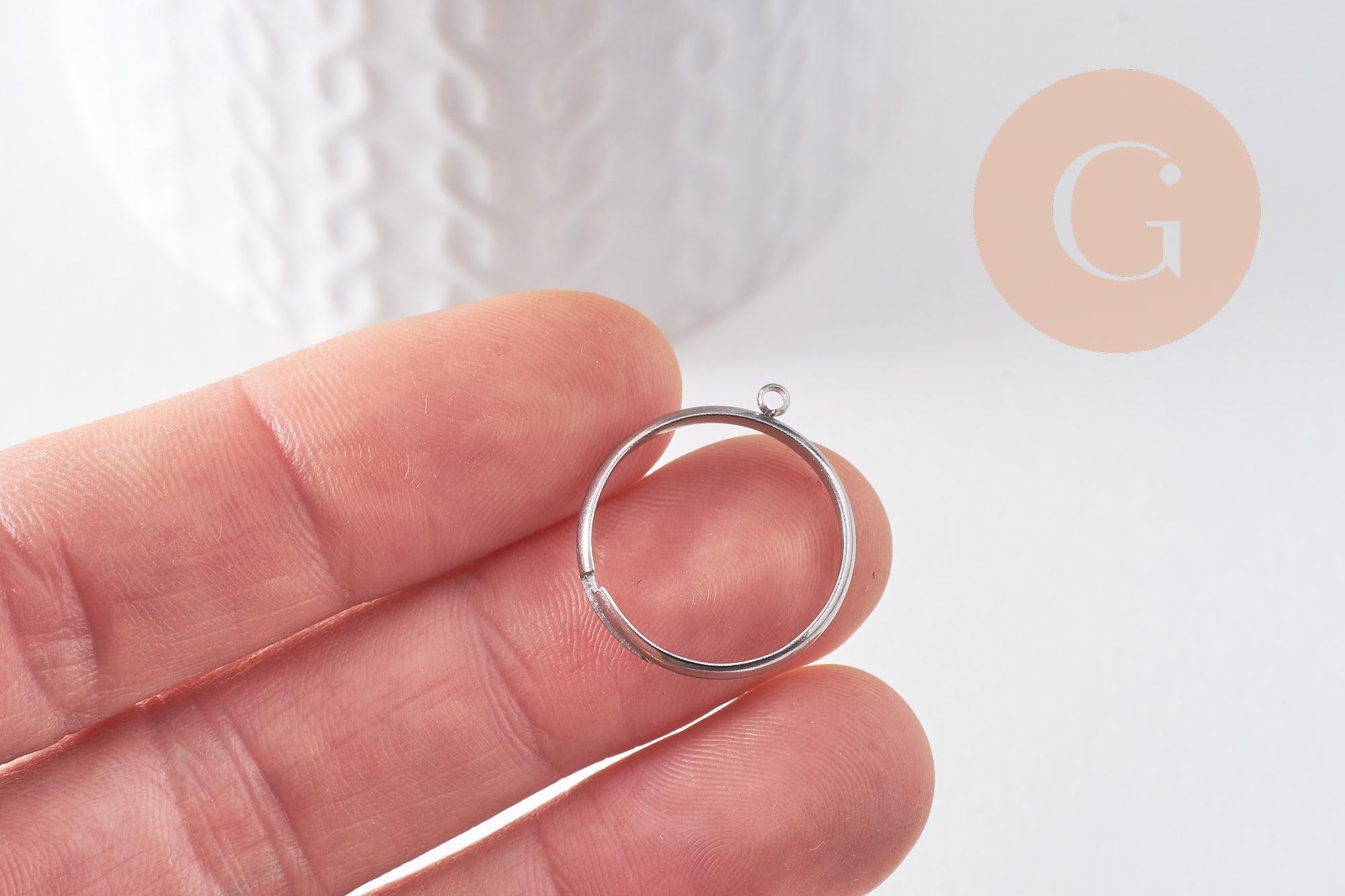 Gingerlily Support bague réglable acier platine 18mm x2