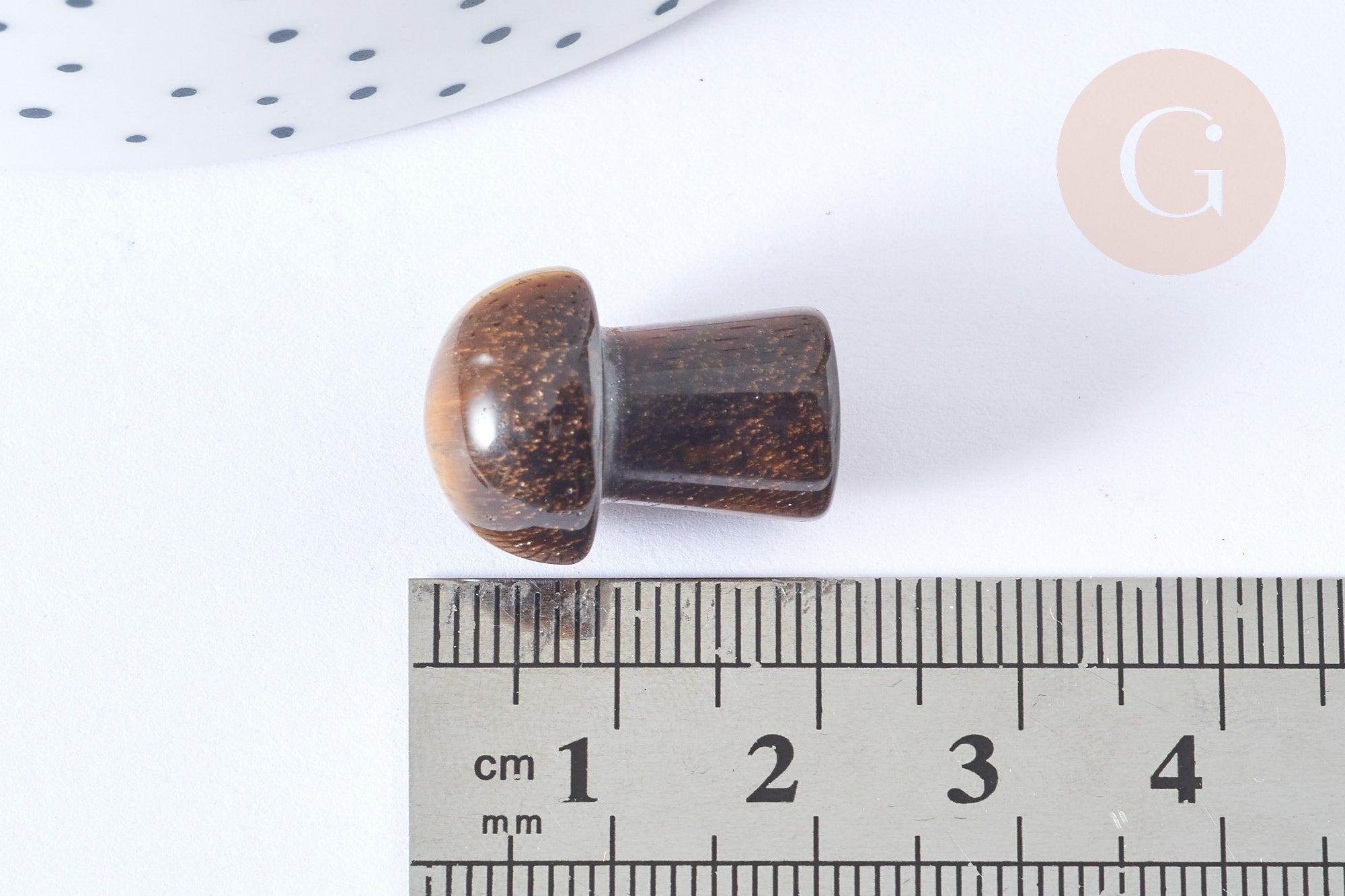Gingerlily Perles G7552 champignon massage oeil de tigre 20mm