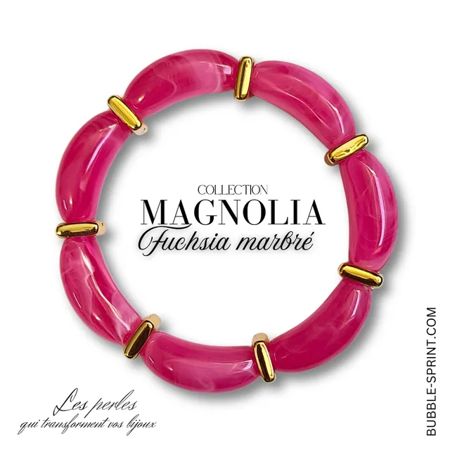 ARTSHOP Magnolia KIT bracelet Fuchsia marbré à faire soi-même