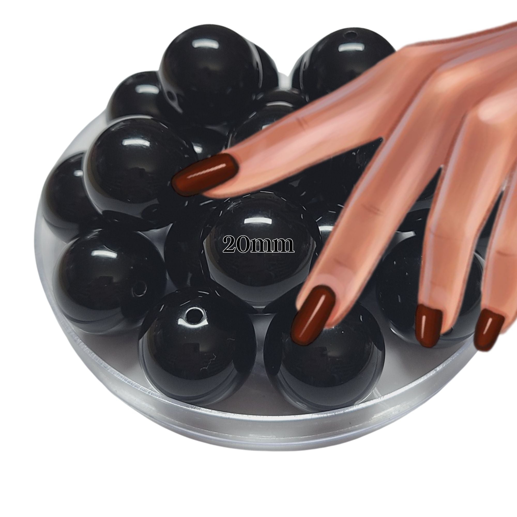 ARTSHOP Boules 20MM 12 perle acrylique noire 20mm x1