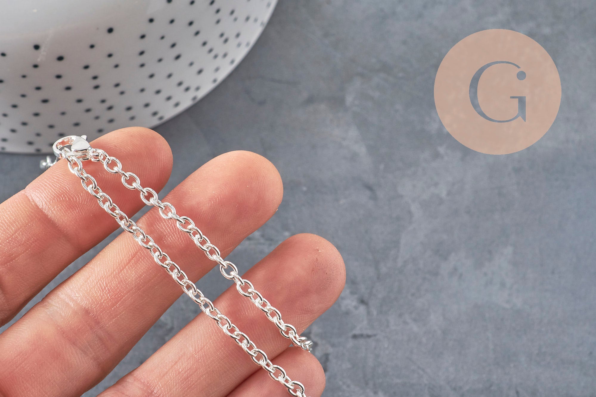 Gingerlily base bracelet chaîne forçat acier argenté 15,5cm