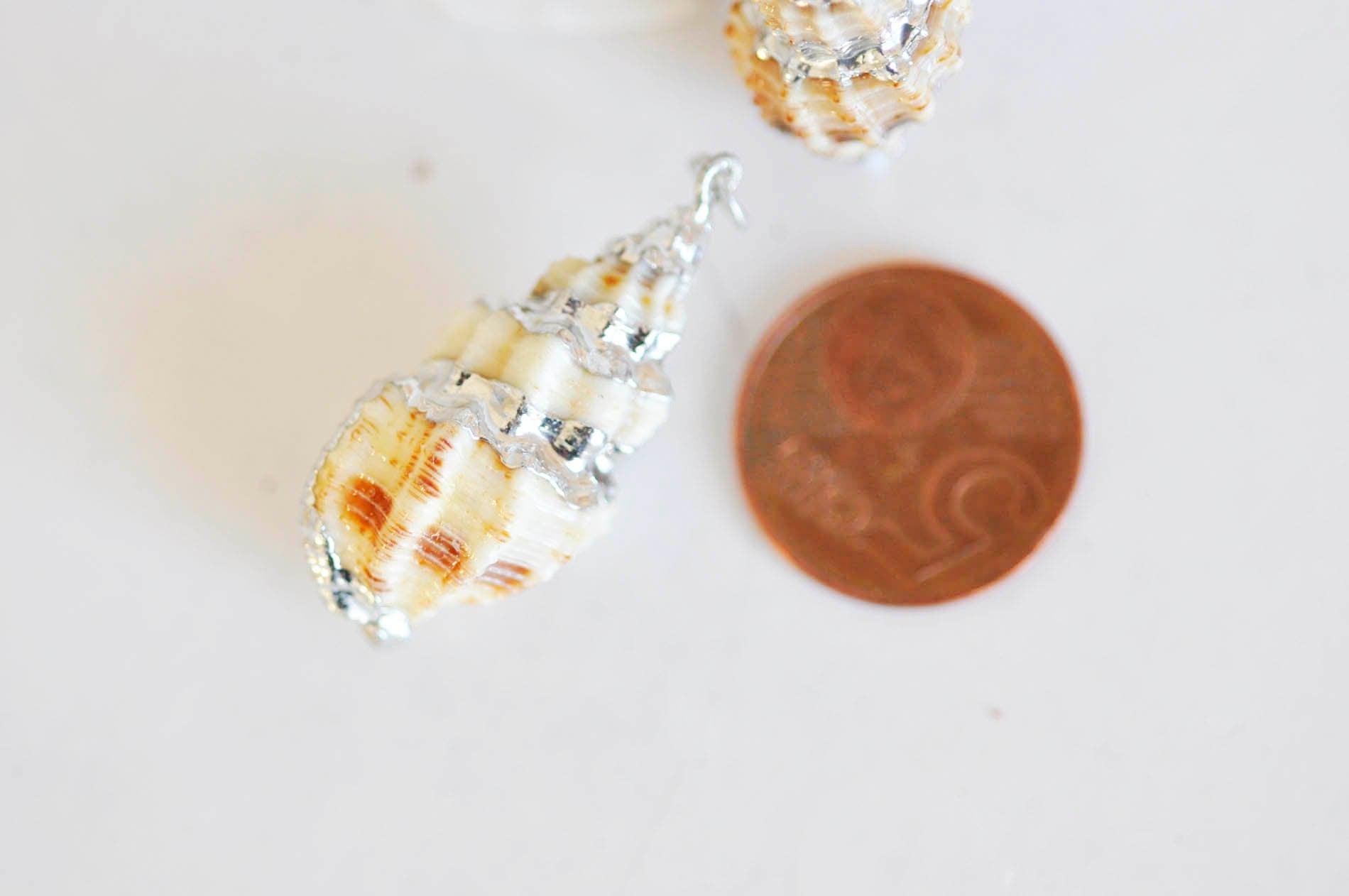 Gingerlily G0611 pendentif coquillage naturel argenté 35mm