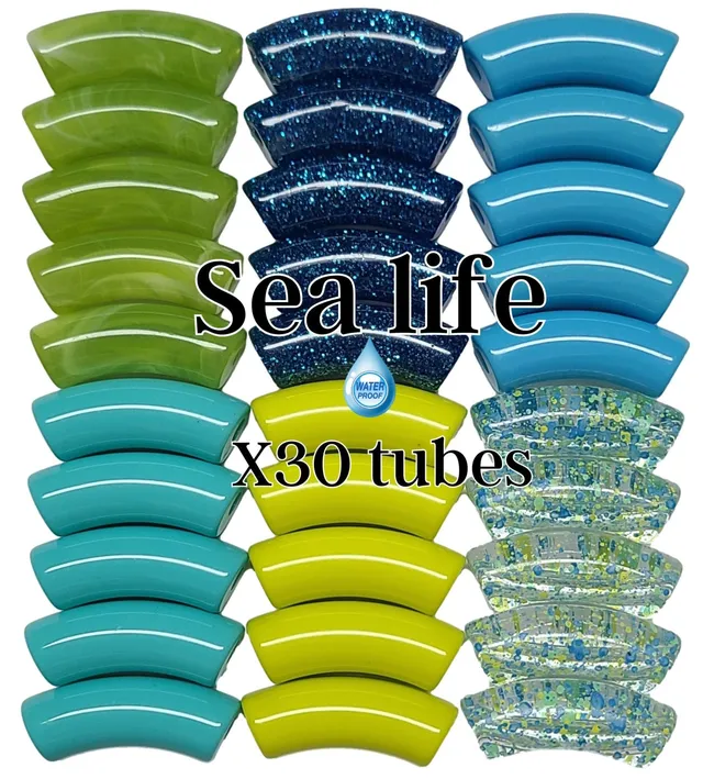 ARTSHOP Camaieux 78 Sea life tubes incurvés 12MM lot 30