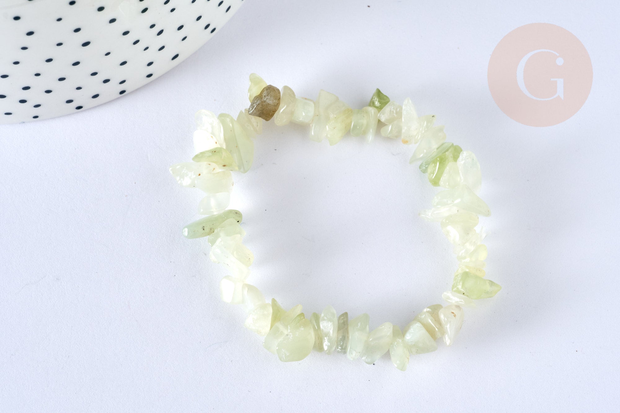 Gingerlily Bracelet élastique chips jade naturel 50mm x1