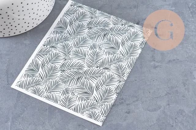 Gingerlily G10767 feuille transfert palme kaki 14x10cm