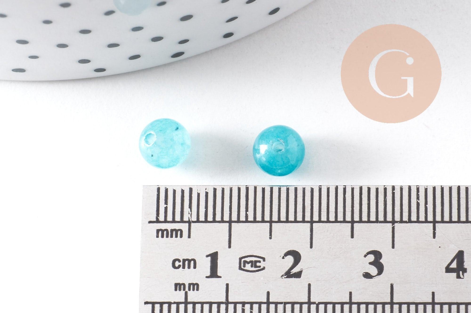 Gingerlily Perles G0884 perle ronde jade bleu ciel 6mm x10