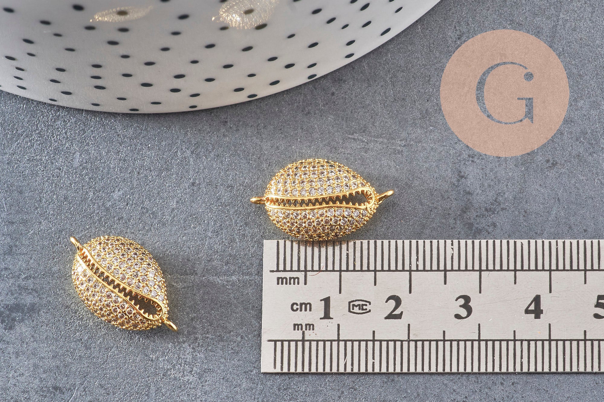 Gingerlily Perles Pendentifs DIY cauri G4462 doré 21mm