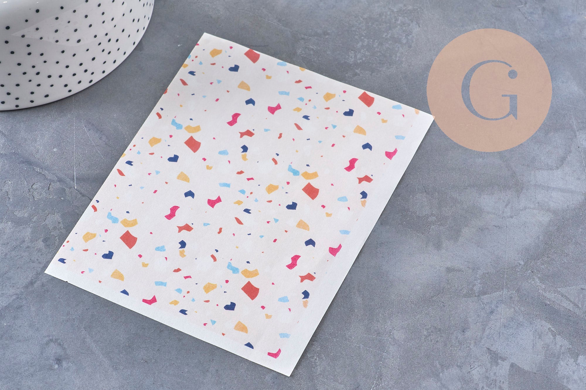 Gingerlily Feuille transfert G11031 terrazzo rose 14x10cm