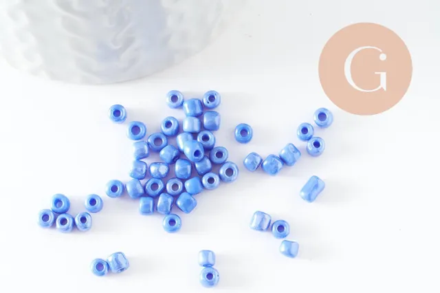Gingerlily Perles DIY rocaille bleu tendre 4mm 10g