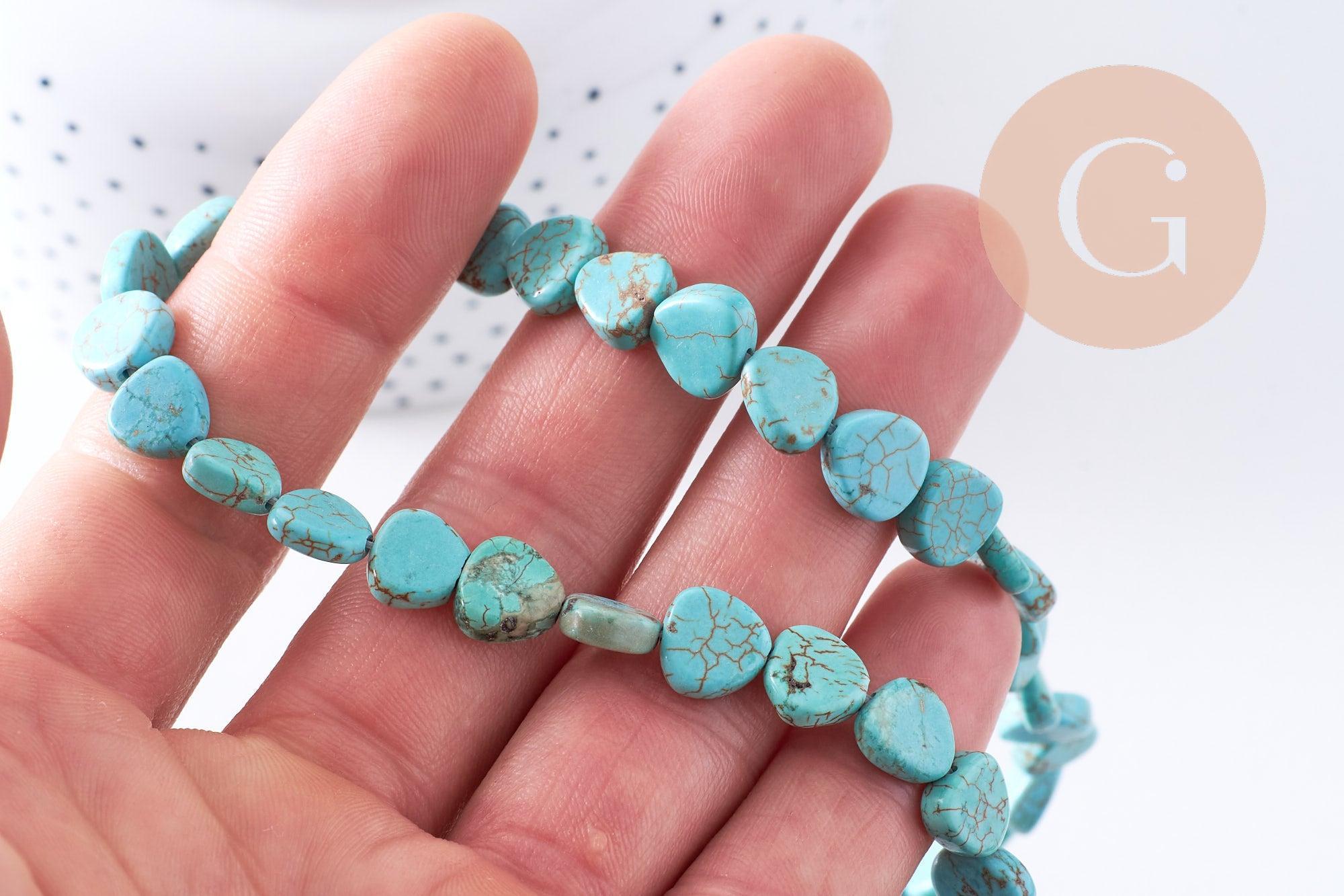 Gingerlily Perles howlite turquoise G1851 fil 37cm 12-18mm