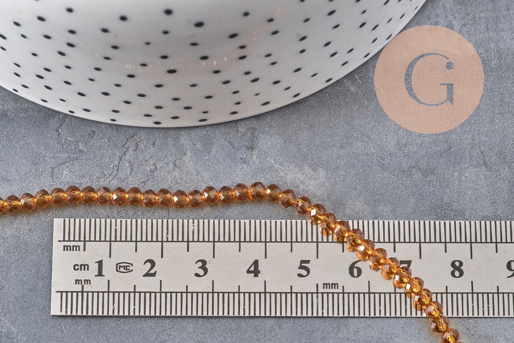 Gingerlily perles abacus cristal doré 3,5 mm fil 29 cm