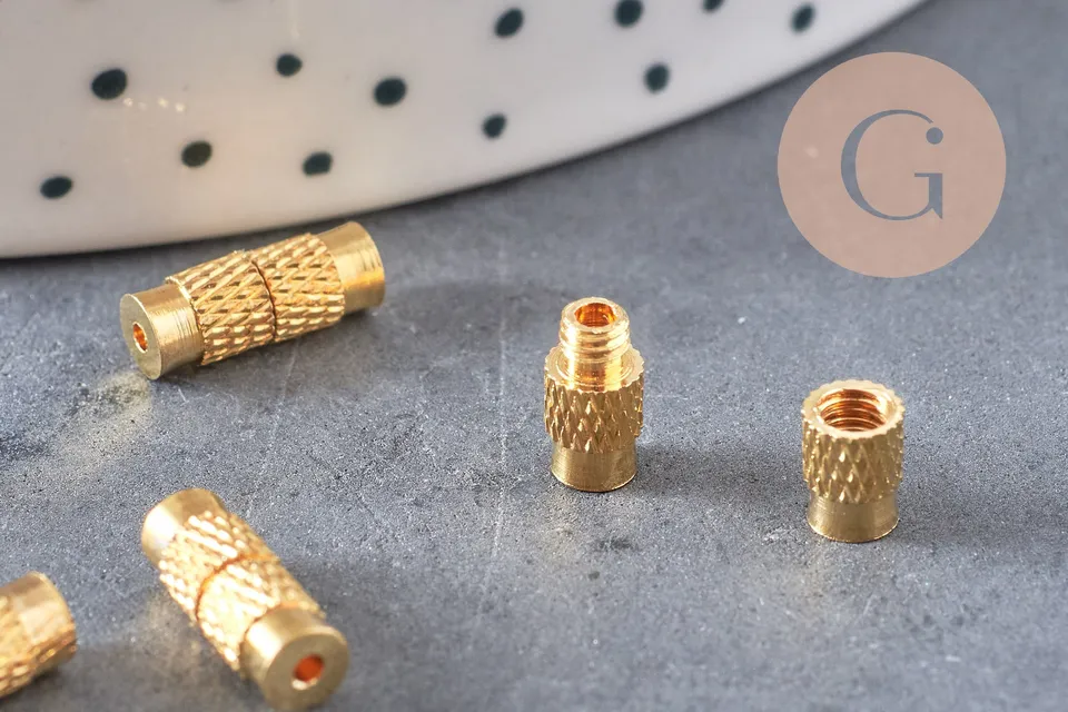 Gingerlily Apprêts fermoir à visser laiton doré 12mm x5