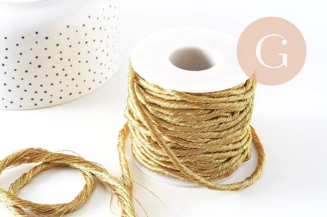 Gingerlily Cordons G10475 cordon macramé polyester or foncé 1 m